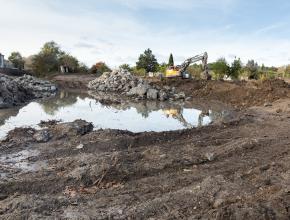 Visite de chantier des travaux de rétablissement de la continuité écologique du Fresquel à Pennautier.