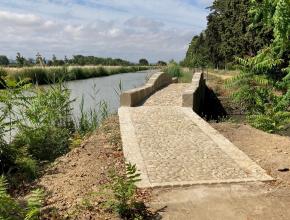 Cale de Foncaude après travaux, véloroute dans l'Aude.