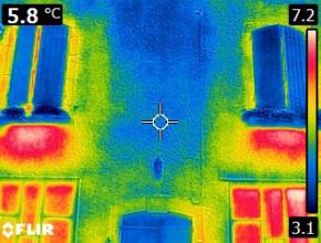 Bâtiment thermographié à Tréziers.