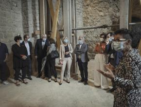 Visite du chantier du transept nord de l'abbaye de Lagrasse dans le cadre de la fondation du patrimoine