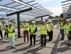 CHANTIER POSE OMBRIERES PHOTOVOLTAIQUES DEPARTEMENT DE L'AUDE