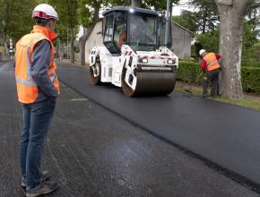 Visite chantier routes Tamara Rivel à Labastide-d'Anjou.