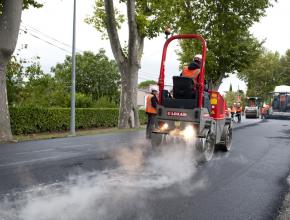 Visite chantier routes Tamara Rivel à Labastide-d'Anjou.