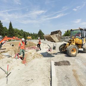 Chantier du giratoire du Griffoul, à Castelnaudary