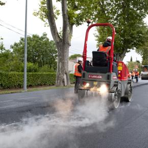 Visite chantier routes Tamara Rivel à Labastide-d'Anjou.