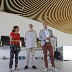 Le chantier de reconstruction du collège Alain se poursuit, comme a pu le constater le vice-président délégué à l'éducation et aux collèges, Sébastien Gasparini (à droite).