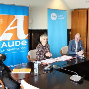 Signature de la convention entre réseau de transport d'électricité et le Département de l'Aude.