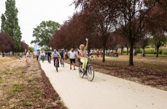 Inauguration voie verte Canal du Midi Montsegur avec Hélène Sandragné