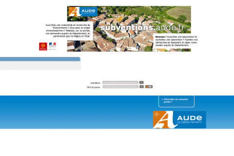 PAGE D'ACCUEIL PORTAIL DES SUBVENTIONS AUDE