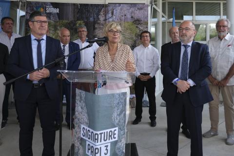 Hélène Sandragné a rappelé l'importance de sensibiliser la population au risque inondation.