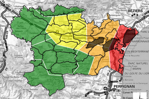 carte des risques incendie dans l'aude été 2023