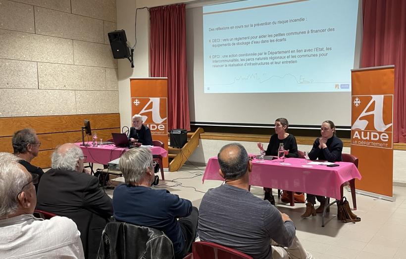 Présentation des aides aux communes du Département de l'Aude aux élus et habitants de Talairan.