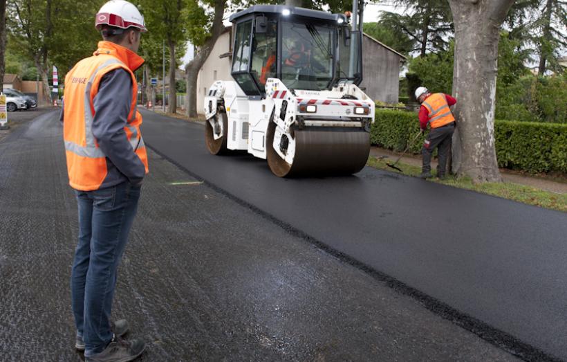 Visite chantier routes Tamara Rivel à Labastide-d'Anjou.