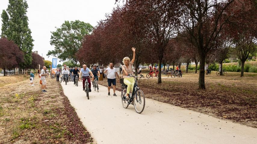 Inauguration voie verte Canal du Midi Montsegur avec Hélène Sandragné