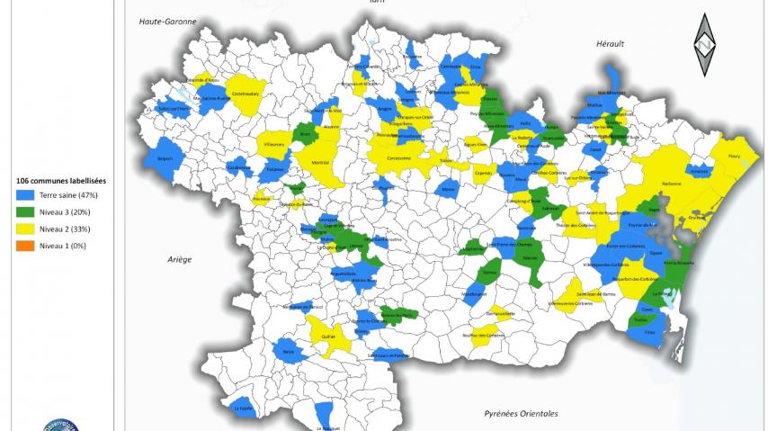 Cartes des communes audoises Zéro Phyto