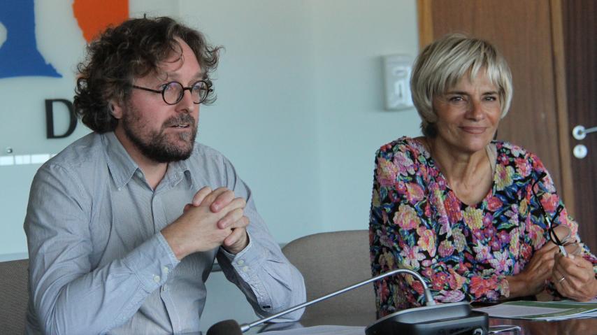 FRANCIS MORLON ET HELENE SANDRAGNE VICE PRESIDENT ET PRESIDENTE DU DEPARTMENT DE L'AUDE