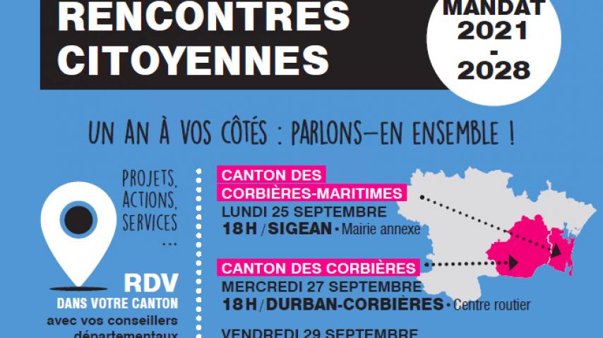 affiche des rencontres citoyennes dans les Corbières, département de l'aude