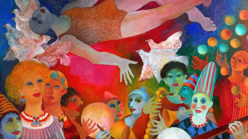 Zavatta monte au ciel (huile sur toile, 135 x 206 cm, 1994)