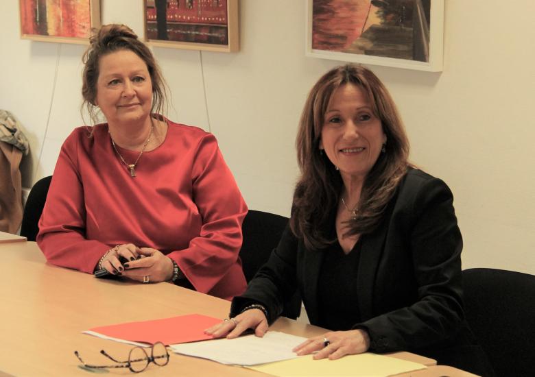 Catherine Roumagnac, directrice de la MDPH de l'Aude, et Françoise Navarro-Estalle, conseillère départementale déléguée au handicap