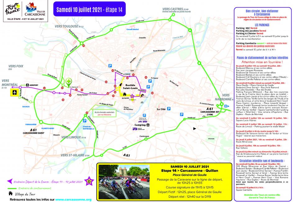 Conditions de circulation à Carcassonne le 10 juillet