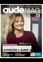 Une du numéro 23 de audeMAG, le magazine du Conseil Départemental de l'Aude